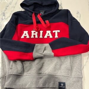 Ariat Navy, Red, and Gray Hoodie Sweater